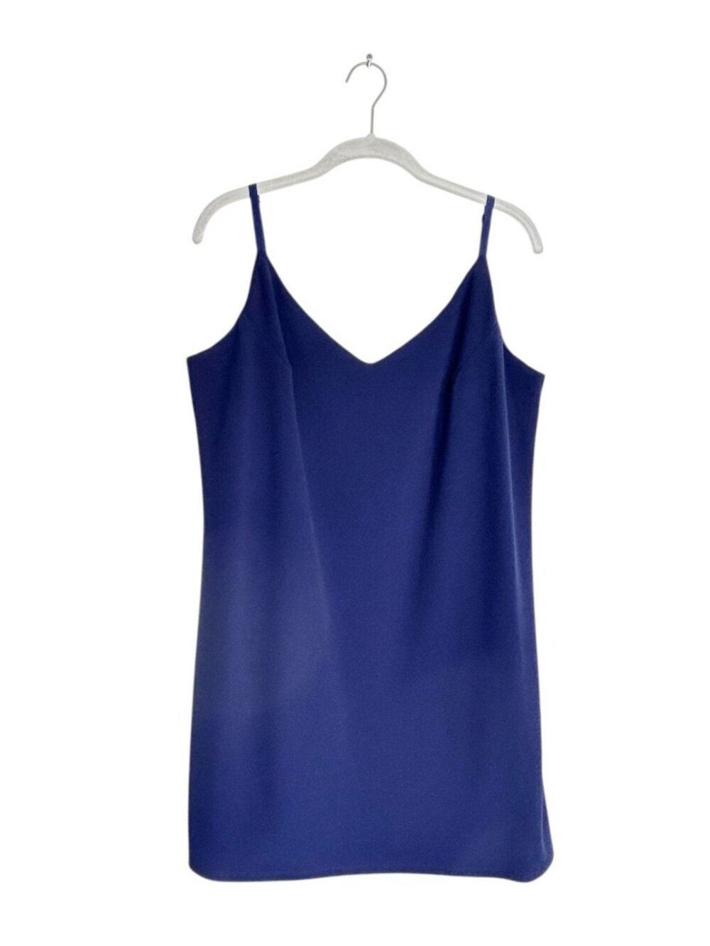 bebe Sleeveless V-Neck Mini Slip Dress in Navy Blue - Sz L
